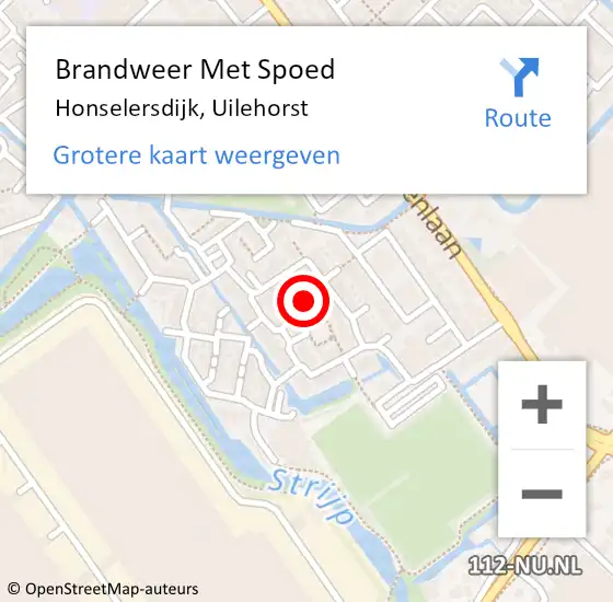 Locatie op kaart van de 112 melding: Brandweer Met Spoed Naar Honselersdijk, Uilehorst op 30 december 2021 20:40