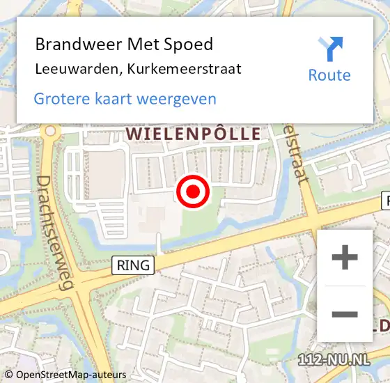 Locatie op kaart van de 112 melding: Brandweer Met Spoed Naar Leeuwarden, Kurkemeerstraat op 30 december 2021 20:45