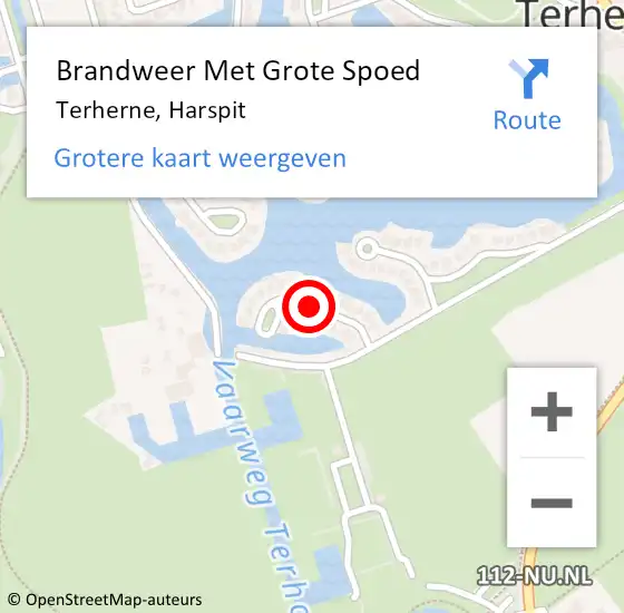 Locatie op kaart van de 112 melding: Brandweer Met Grote Spoed Naar Terherne, Harspit op 30 december 2021 20:52