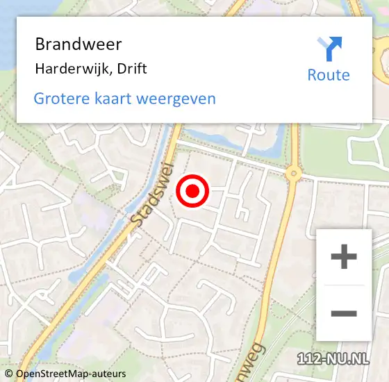 Locatie op kaart van de 112 melding: Brandweer Harderwijk, Drift op 30 december 2021 20:54