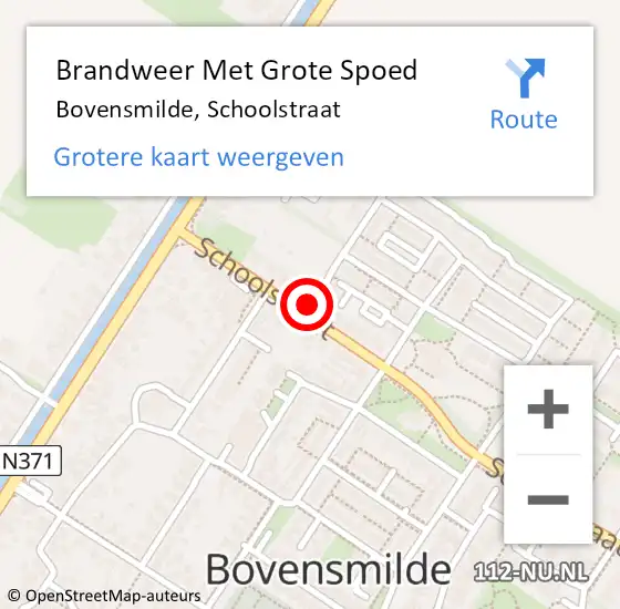 Locatie op kaart van de 112 melding: Brandweer Met Grote Spoed Naar Bovensmilde, Schoolstraat op 30 december 2021 21:07