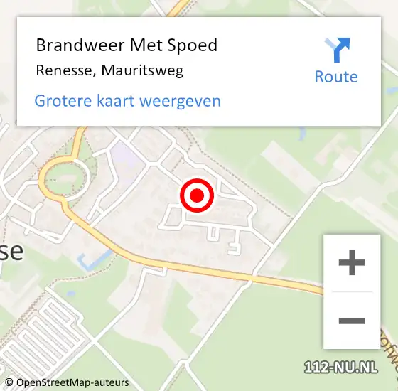 Locatie op kaart van de 112 melding: Brandweer Met Spoed Naar Renesse, Mauritsweg op 30 december 2021 21:18