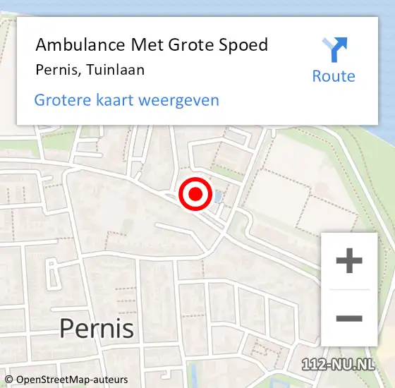 Locatie op kaart van de 112 melding: Ambulance Met Grote Spoed Naar Pernis, Tuinlaan op 30 december 2021 21:51