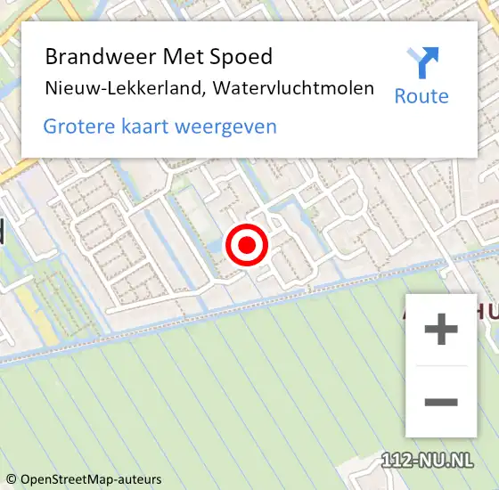 Locatie op kaart van de 112 melding: Brandweer Met Spoed Naar Nieuw-Lekkerland, Watervluchtmolen op 30 december 2021 22:10