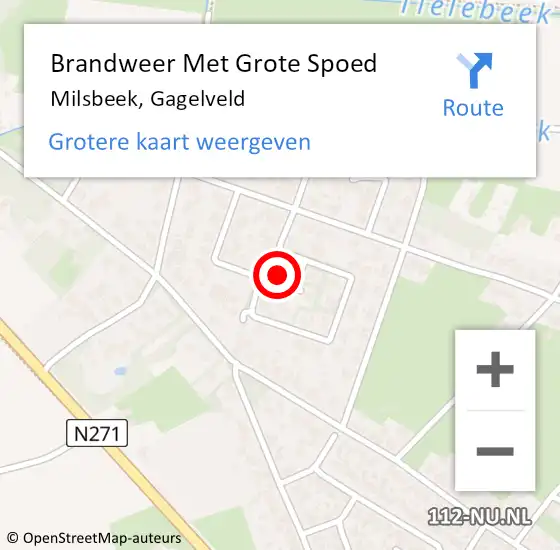 Locatie op kaart van de 112 melding: Brandweer Met Grote Spoed Naar Milsbeek, Gagelveld op 30 december 2021 22:43