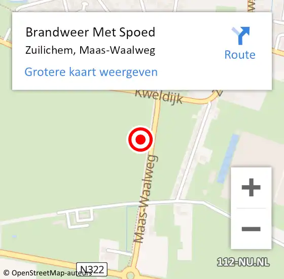 Locatie op kaart van de 112 melding: Brandweer Met Spoed Naar Zuilichem, Maas-Waalweg op 30 december 2021 22:51