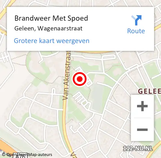 Locatie op kaart van de 112 melding: Brandweer Met Spoed Naar Geleen, Wagenaarstraat op 30 december 2021 22:55