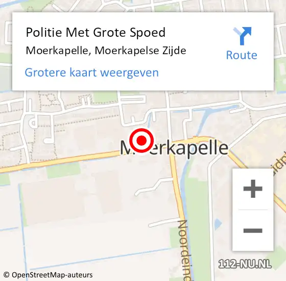 Locatie op kaart van de 112 melding: Politie Met Grote Spoed Naar Moerkapelle, Moerkapelse Zijde op 30 december 2021 22:58