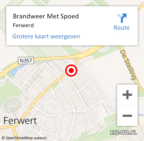 Locatie op kaart van de 112 melding: Brandweer Met Spoed Naar Ferwerd op 30 december 2021 23:08