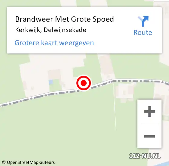 Locatie op kaart van de 112 melding: Brandweer Met Grote Spoed Naar Kerkwijk, Delwijnsekade op 30 december 2021 23:09