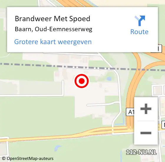 Locatie op kaart van de 112 melding: Brandweer Met Spoed Naar Baarn, Oud-Eemnesserweg op 30 december 2021 23:25