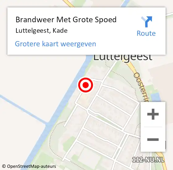 Locatie op kaart van de 112 melding: Brandweer Met Grote Spoed Naar Luttelgeest, Kade op 30 december 2021 23:34