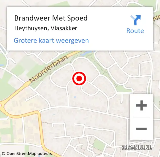Locatie op kaart van de 112 melding: Brandweer Met Spoed Naar Heythuysen, Vlasakker op 30 december 2021 23:37