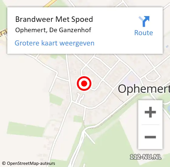 Locatie op kaart van de 112 melding: Brandweer Met Spoed Naar Ophemert, De Ganzenhof op 31 december 2021 00:33