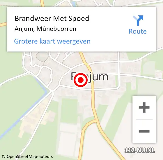 Locatie op kaart van de 112 melding: Brandweer Met Spoed Naar Anjum, Mûnebuorren op 31 december 2021 00:34