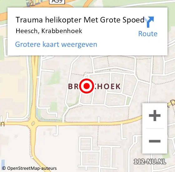 Locatie op kaart van de 112 melding: Trauma helikopter Met Grote Spoed Naar Heesch, Krabbenhoek op 31 december 2021 00:47