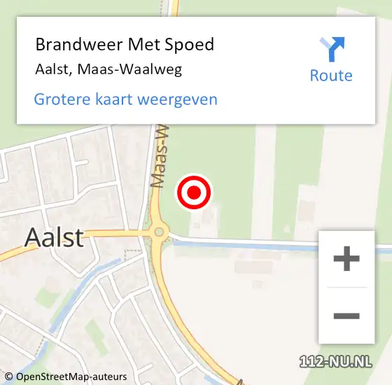 Locatie op kaart van de 112 melding: Brandweer Met Spoed Naar Aalst, Maas-Waalweg op 31 december 2021 02:03