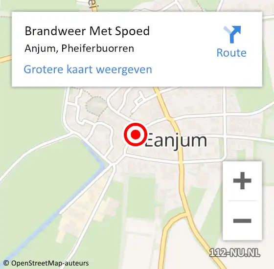 Locatie op kaart van de 112 melding: Brandweer Met Spoed Naar Anjum, Pheiferbuorren op 31 december 2021 02:19