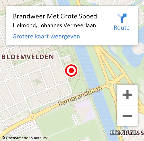 Locatie op kaart van de 112 melding: Brandweer Met Grote Spoed Naar Helmond, Johannes Vermeerlaan op 31 december 2021 02:45