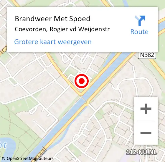 Locatie op kaart van de 112 melding: Brandweer Met Spoed Naar Coevorden, Rogier vd Weijdenstr op 31 december 2021 03:07