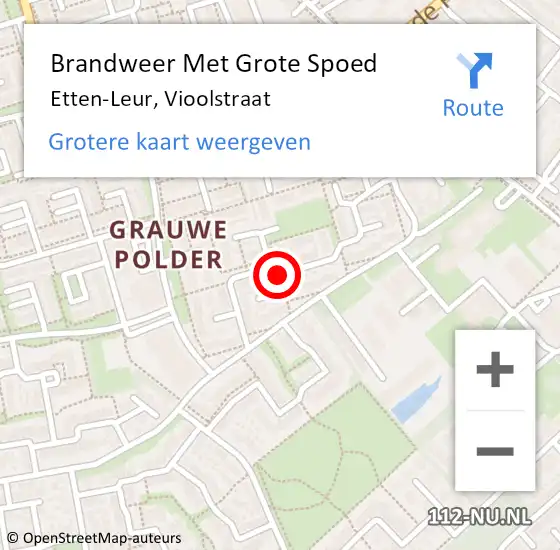 Locatie op kaart van de 112 melding: Brandweer Met Grote Spoed Naar Etten-Leur, Vioolstraat op 31 december 2021 03:08