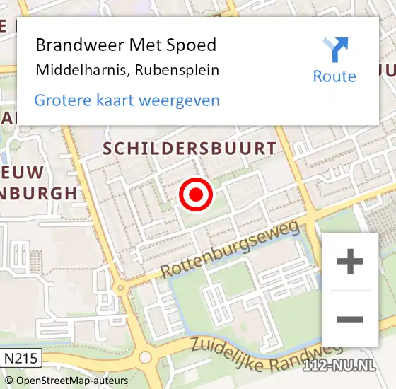 Locatie op kaart van de 112 melding: Brandweer Met Spoed Naar Middelharnis, Rubensplein op 31 december 2021 03:44