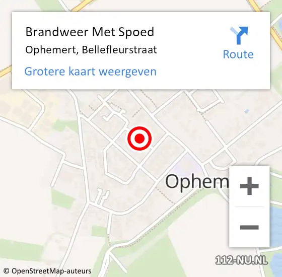 Locatie op kaart van de 112 melding: Brandweer Met Spoed Naar Ophemert, Bellefleurstraat op 31 december 2021 04:08