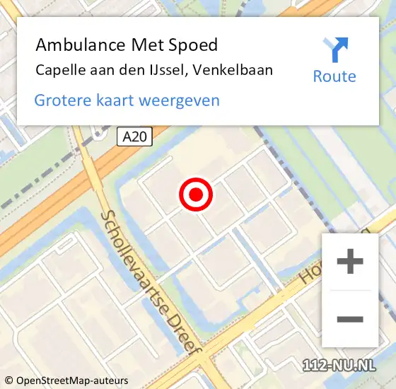 Locatie op kaart van de 112 melding: Ambulance Met Spoed Naar Capelle aan den IJssel, Venkelbaan op 31 december 2021 04:16