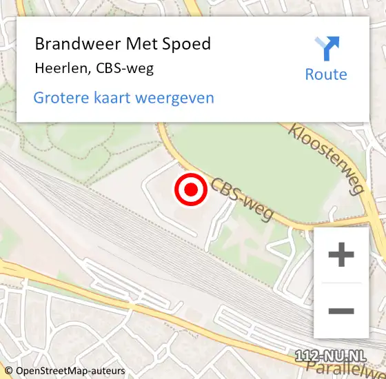 Locatie op kaart van de 112 melding: Brandweer Met Spoed Naar Heerlen, CBS-weg op 31 december 2021 04:58