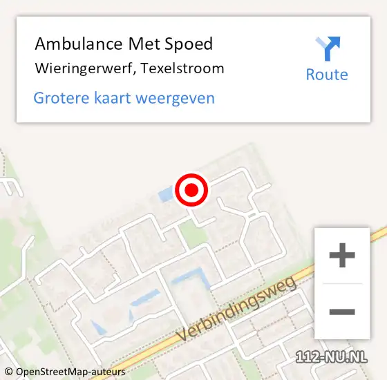 Locatie op kaart van de 112 melding: Ambulance Met Spoed Naar Wieringerwerf, Texelstroom op 31 december 2021 05:21