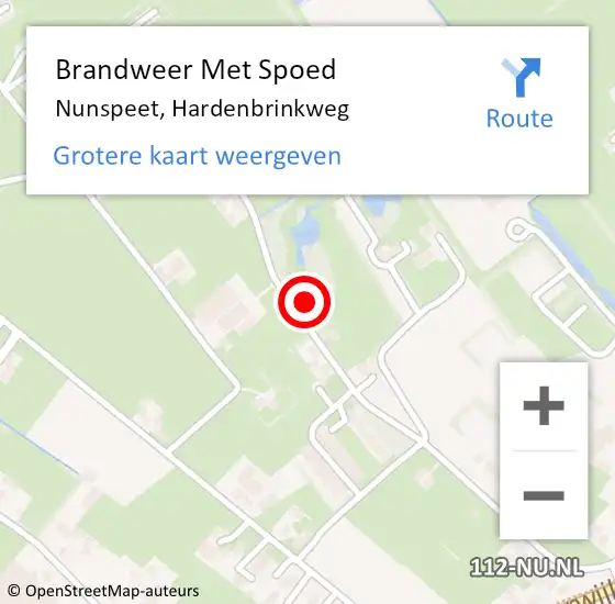 Locatie op kaart van de 112 melding: Brandweer Met Spoed Naar Nunspeet, Hardenbrinkweg op 31 december 2021 06:35