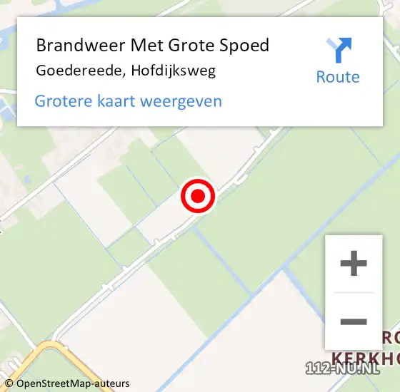 Locatie op kaart van de 112 melding: Brandweer Met Grote Spoed Naar Goedereede, Hofdijksweg op 31 december 2021 06:40