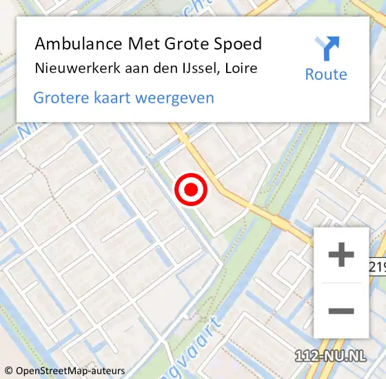 Locatie op kaart van de 112 melding: Ambulance Met Grote Spoed Naar Nieuwerkerk aan den IJssel, Loire op 31 december 2021 07:00