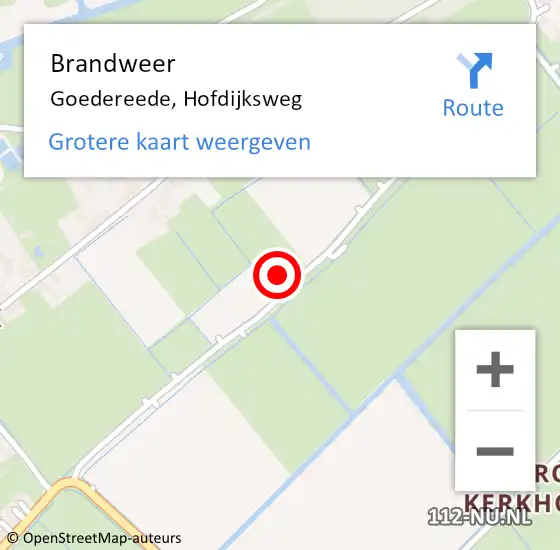 Locatie op kaart van de 112 melding: Brandweer Goedereede, Hofdijksweg op 31 december 2021 07:07