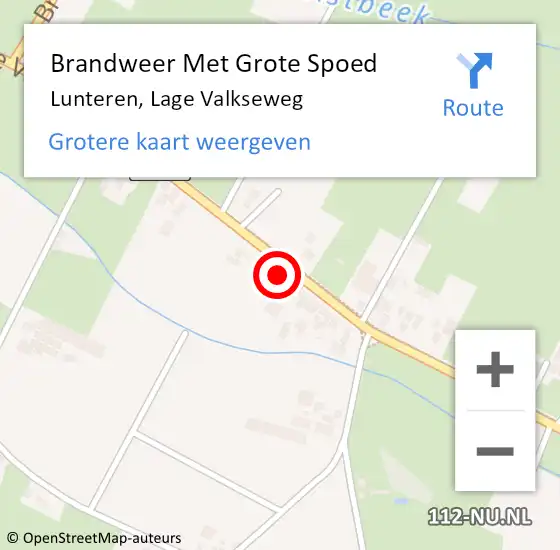 Locatie op kaart van de 112 melding: Brandweer Met Grote Spoed Naar Lunteren, Lage Valkseweg op 31 december 2021 07:26