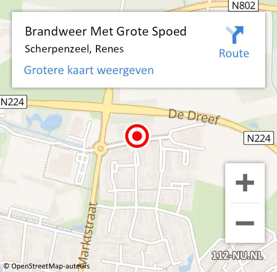 Locatie op kaart van de 112 melding: Brandweer Met Grote Spoed Naar Scherpenzeel, Renes op 31 december 2021 07:42