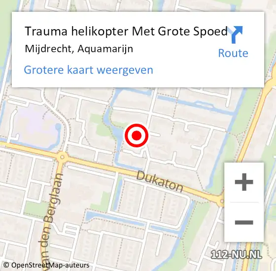 Locatie op kaart van de 112 melding: Trauma helikopter Met Grote Spoed Naar Mijdrecht, Aquamarijn op 31 december 2021 07:58