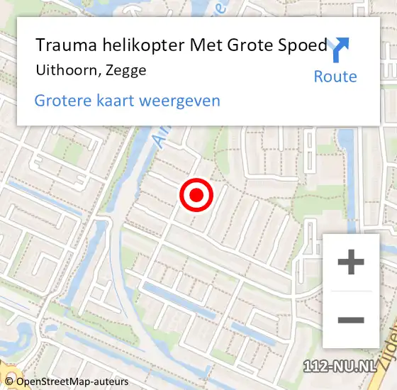 Locatie op kaart van de 112 melding: Trauma helikopter Met Grote Spoed Naar Uithoorn, Zegge op 31 december 2021 09:14