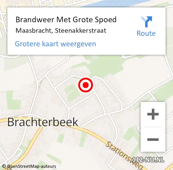 Locatie op kaart van de 112 melding: Brandweer Met Grote Spoed Naar Maasbracht, Steenakkerstraat op 31 december 2021 09:57