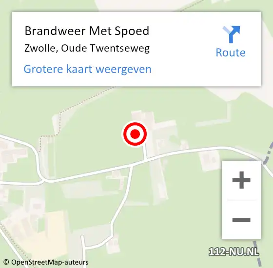 Locatie op kaart van de 112 melding: Brandweer Met Spoed Naar Zwolle, Oude Twentseweg op 3 juli 2014 21:05