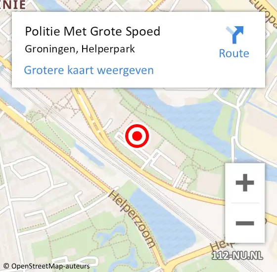 Locatie op kaart van de 112 melding: Politie Met Grote Spoed Naar Groningen, Helperpark op 31 december 2021 10:30