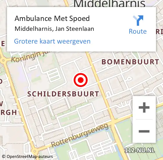 Locatie op kaart van de 112 melding: Ambulance Met Spoed Naar Middelharnis, Jan Steenlaan op 31 december 2021 11:01