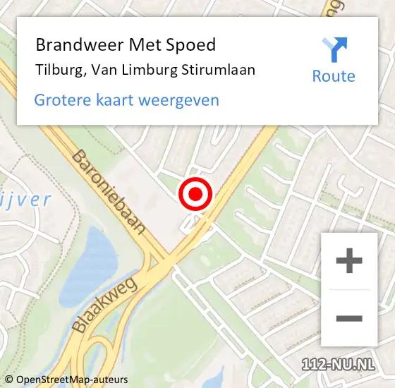 Locatie op kaart van de 112 melding: Brandweer Met Spoed Naar Tilburg, Van Limburg Stirumlaan op 31 december 2021 11:11