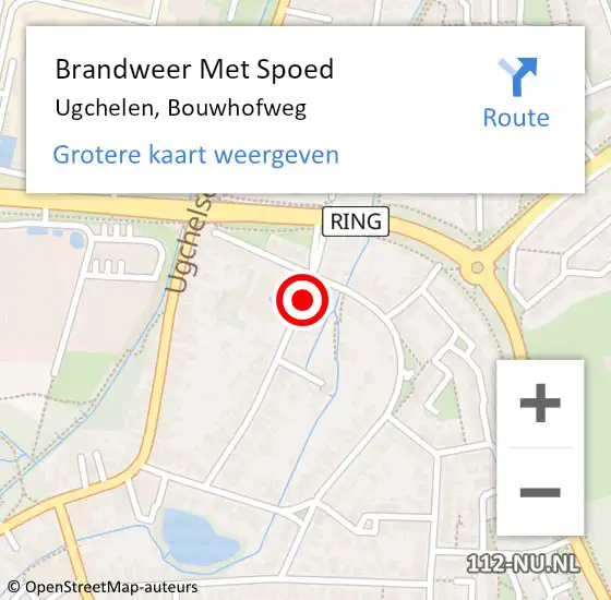 Locatie op kaart van de 112 melding: Brandweer Met Spoed Naar Ugchelen, Bouwhofweg op 31 december 2021 11:15