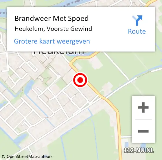 Locatie op kaart van de 112 melding: Brandweer Met Spoed Naar Heukelum, Voorste Gewind op 31 december 2021 11:17