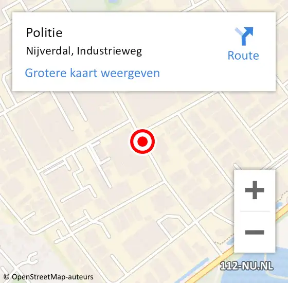 Locatie op kaart van de 112 melding: Politie Nijverdal, Industrieweg op 31 december 2021 11:33