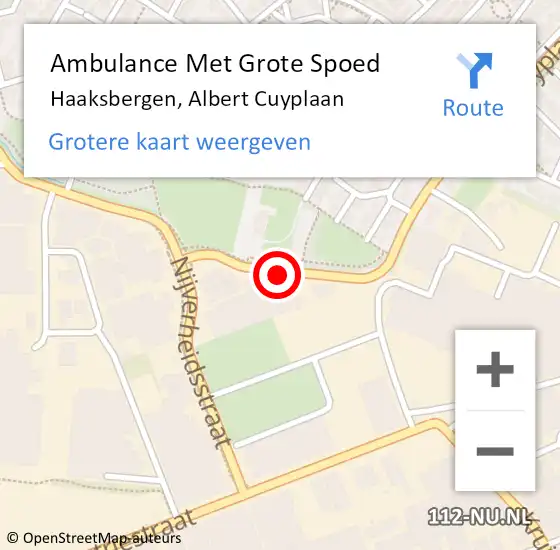 Locatie op kaart van de 112 melding: Ambulance Met Grote Spoed Naar Haaksbergen, Albert Cuyplaan op 31 december 2021 11:41