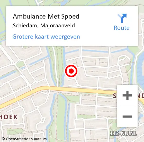 Locatie op kaart van de 112 melding: Ambulance Met Spoed Naar Schiedam, Majoraanveld op 31 december 2021 11:44