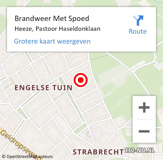 Locatie op kaart van de 112 melding: Brandweer Met Spoed Naar Heeze, Pastoor Haseldonklaan op 31 december 2021 11:55