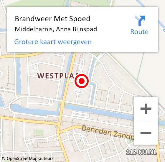 Locatie op kaart van de 112 melding: Brandweer Met Spoed Naar Middelharnis, Anna Bijnspad op 31 december 2021 12:01